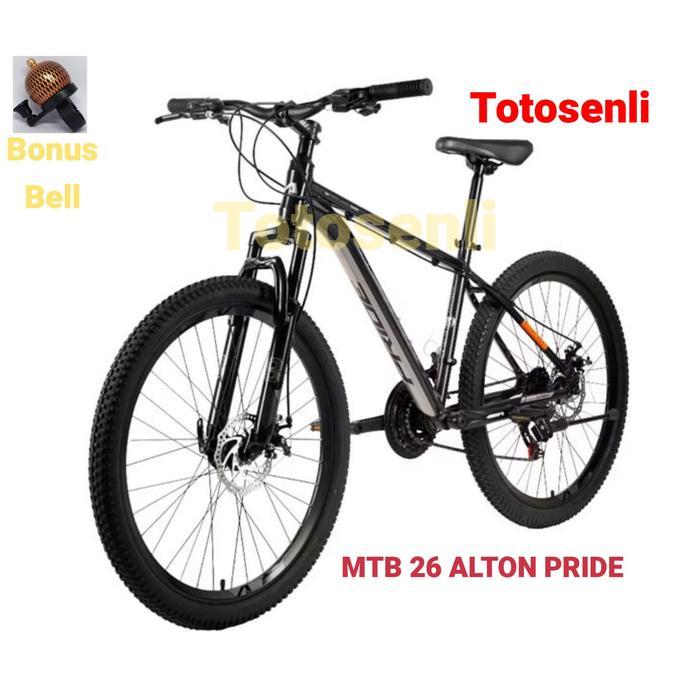 SEPEDA GUNUNG MTB 26 ALTON PRIDE ALLOY 24 SPEED BY ELEMENT - Abu-abu