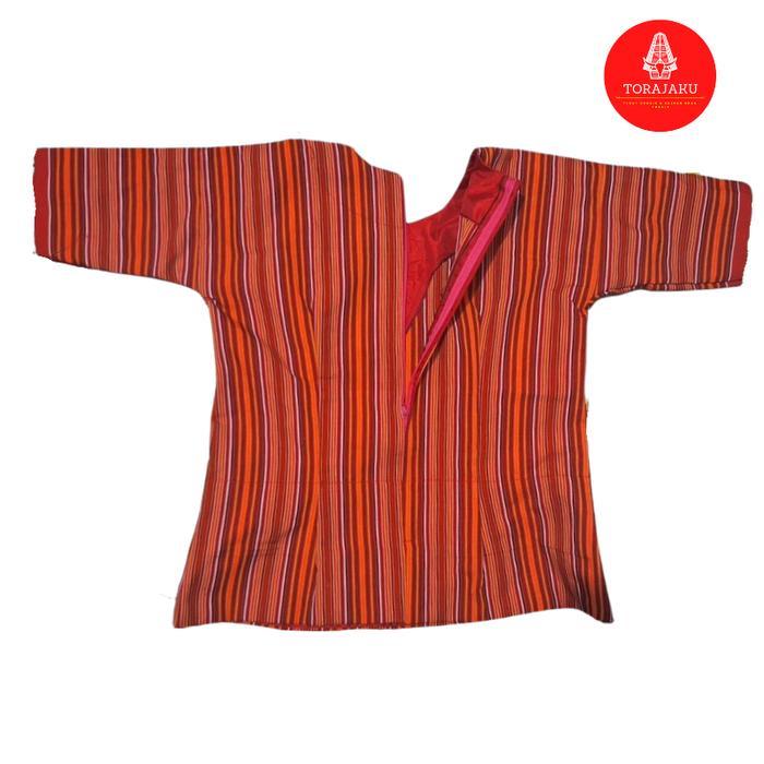 Baju Toraja Anak, Pakaian Adat Toraja Tenun Asli dan 1 Set Aksesoris Toraja untuk Anak