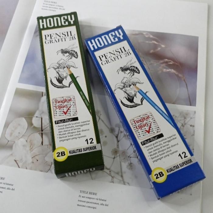 

New 1 PACK isi 12 PCS Pencil 2B Biru Murah / Pensil Kayu Komputer