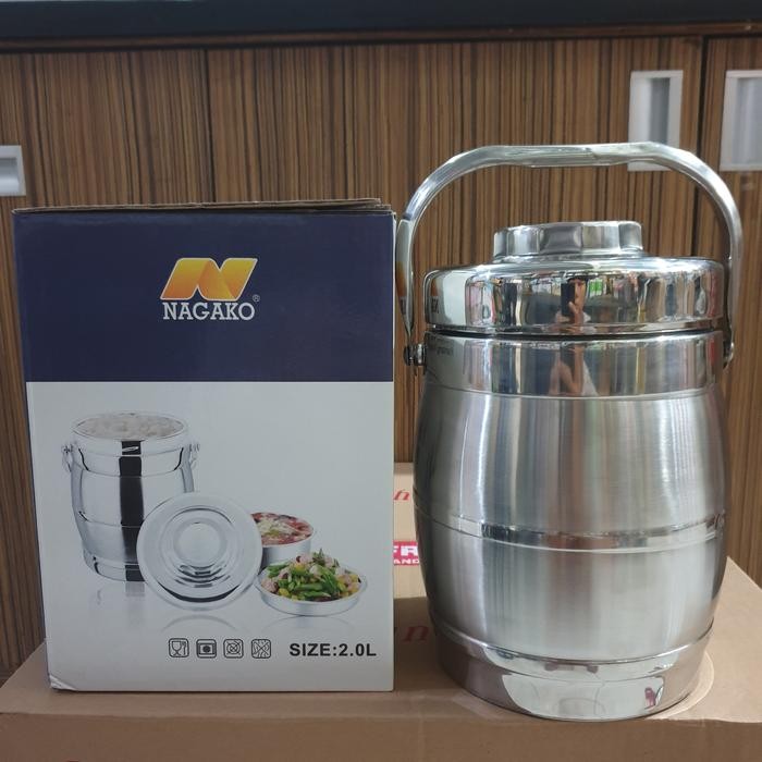 Rantang Tunggal Stainless 2 Liter Nagako 3 Susun / Rantang 3 Susun
