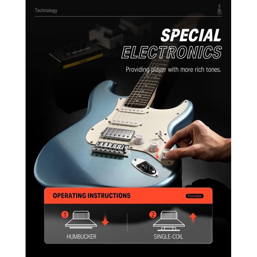 DONNER DST - 152R GITAR ELEKTRIK - BLUE