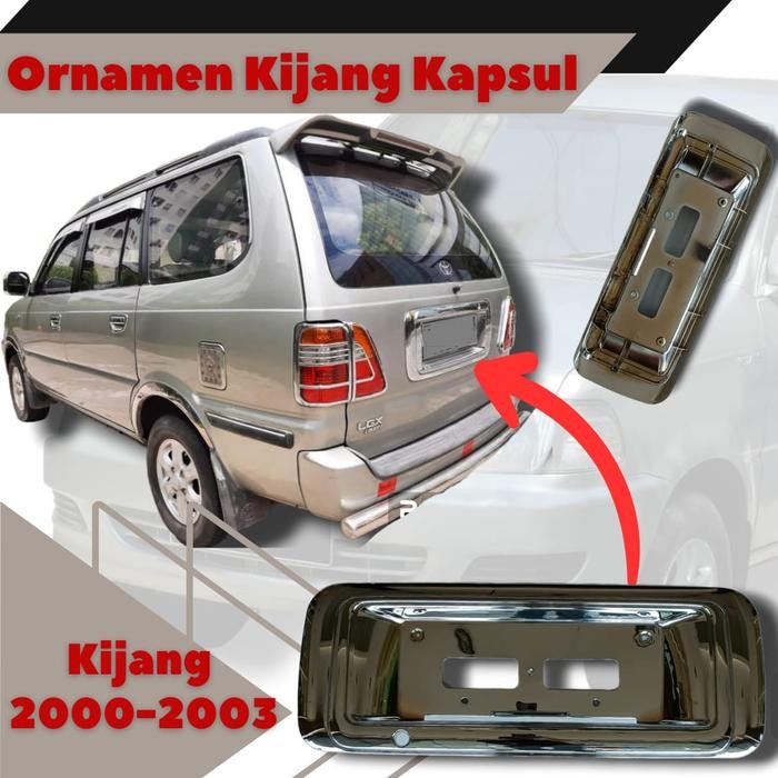 Ornamen List Bagasi Belakang Plat Nomor Toyota Kijang Kapsul 2000-2003