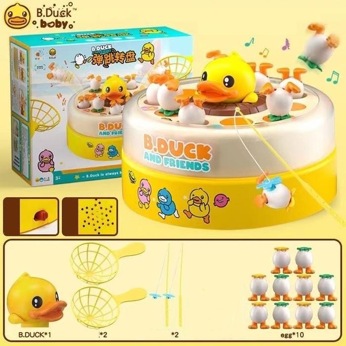 Mainan Tangkap Bebek Loncat Pancingan Anak 2 in 1 Edukasi Pancing Bebek Mancing Ikan Kids