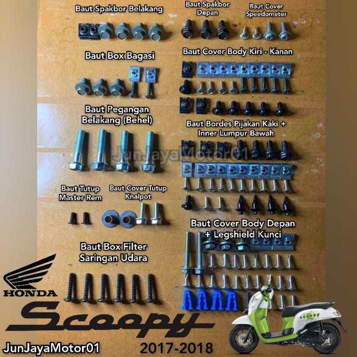 Baut Lengkap Full Set Body Bodi Honda Scoopy Esp 2017-2018