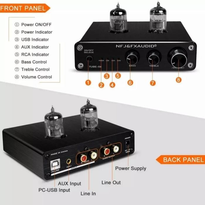 Fx-Audio Tube-06 Vacuum Pre-Amplifier Hifi Audio Tube 6N3 With Usb-Dac