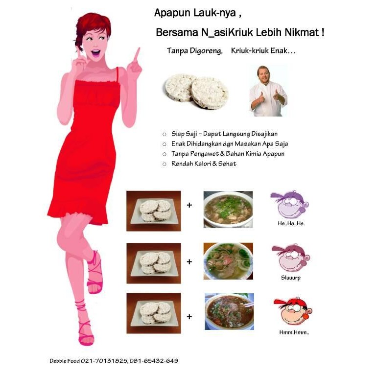 

Pilihan- Nasi Siap Saji Nasi Kriuk Debbie - Tak Digoreng, Kriuk-Kriuk Enak