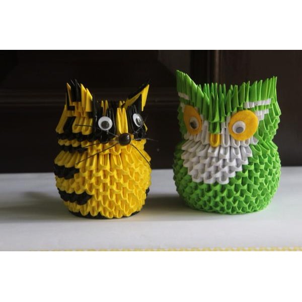 

TEMPAT PINSIL BINATANG 3D ORIGAMI