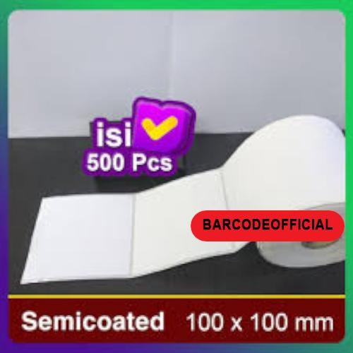 

Label Printer Barcode 100X100Mm-100X100Mm-Semicoat Isi 500 Pcs