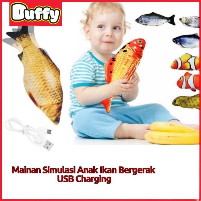 Duffy Toys Mainan Viral Ikan Goyang / Ikan Mainan Bergerak / Ikan Bergerak Untuk Bayi Tidur / Mainan