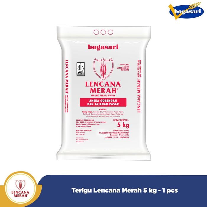 

ASLI Bogasari Terigu Lencana Merah 5 kg READY STOCK