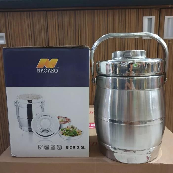 Rantang Termos Wadah Bekal Nasi Sayur Lauk Pauk Terjaga Panas 1.4 1.8L