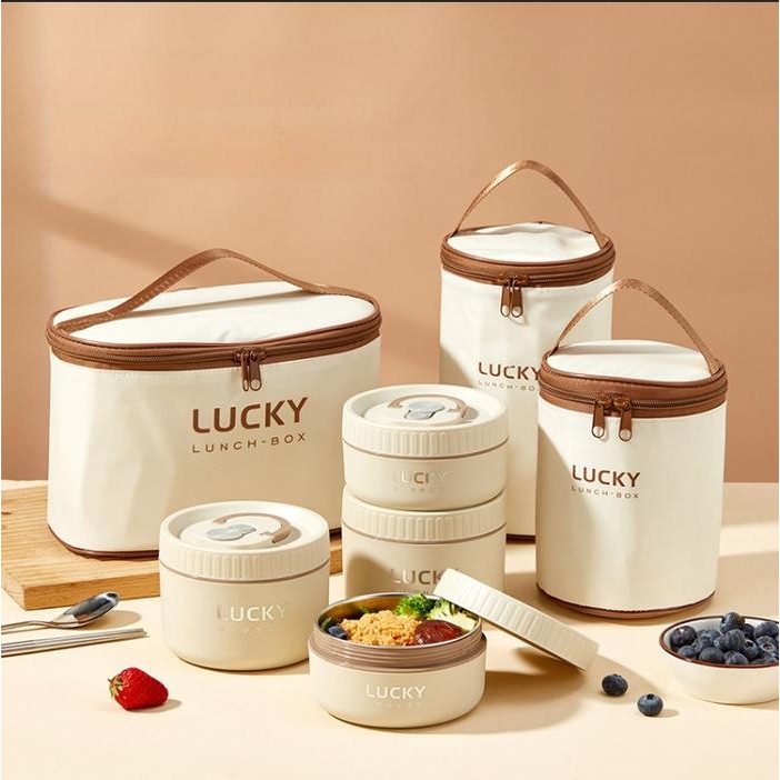 Kotak Makan Stainless Lunch Box Stainless Kotak Makan Stainless Steel 304 Termasuk Peralatan Makan