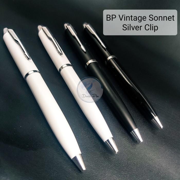 

New Ballpoint Model Parker Vintage Sonnet Silver Clip Bisa Custom Grafir