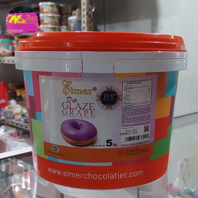 

Stok Baru elmer dip glaze grape 5 kg khusus grab dan gojek