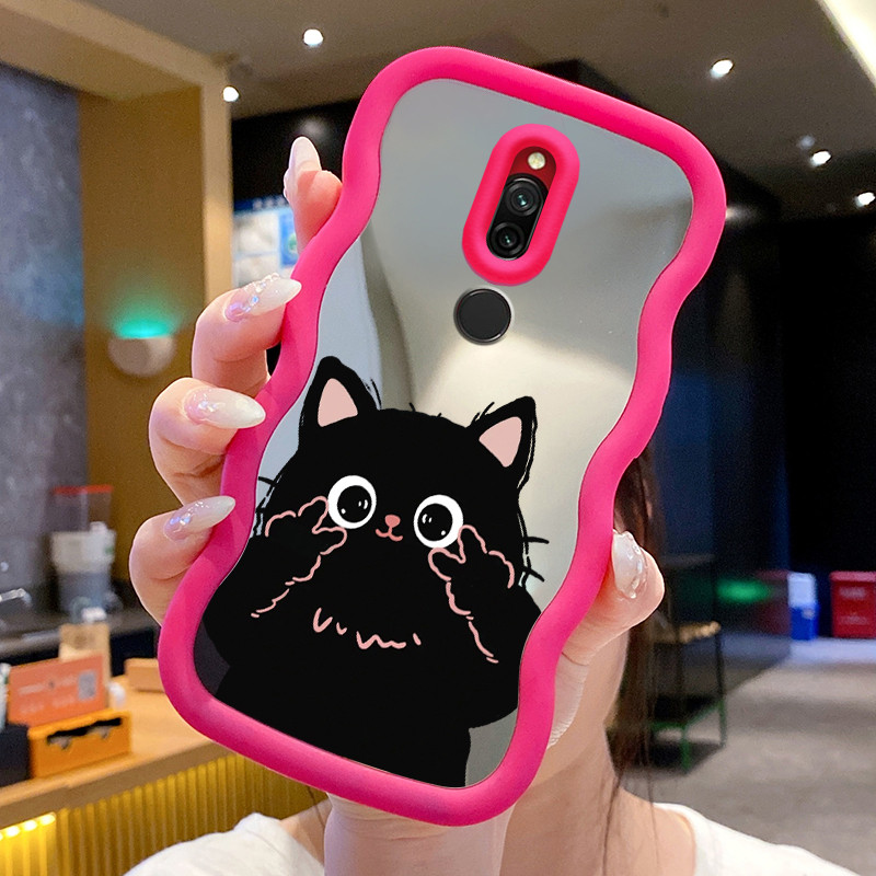 Casing HP Untuk Xiaomi Redmi 8 Case comel kucing hitam Macaron Softcase Silikon lunak Kasing aesthet