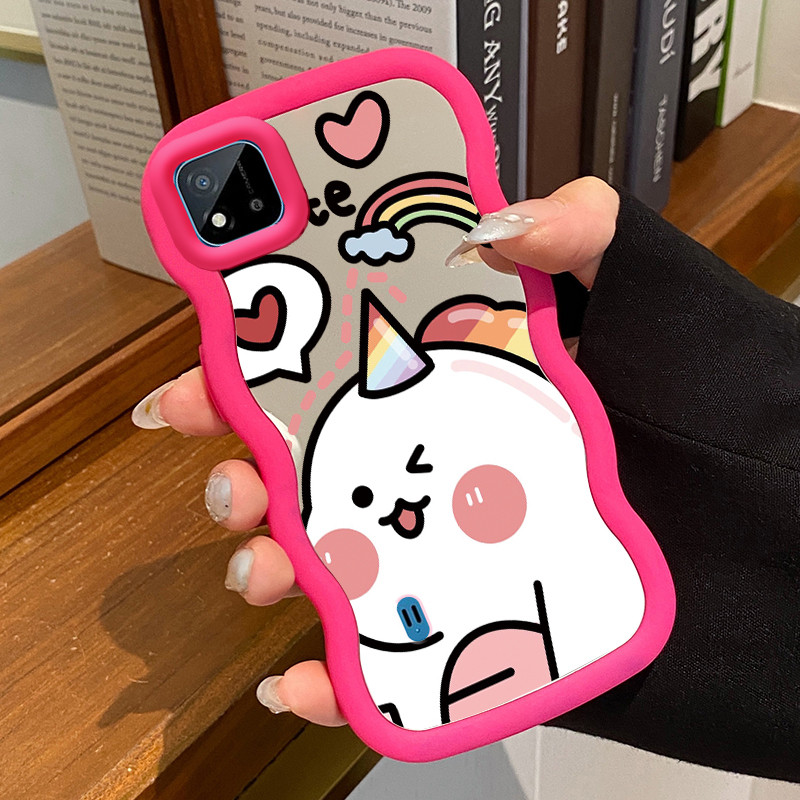 Casing Untuk Realme C20 C20A C11 2021 Case Casing Pola Dinosaurus dan unicorn Kesing HP Kasing Macar