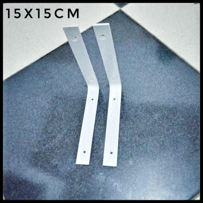 Siku Besi Plat Siku Rak Bracket Dinding Serbaguna Ukuran 20 x 20 cm