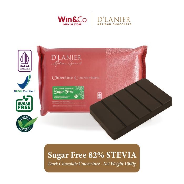 

D'Lanier Sugar Free Dark Chocolate Couverture 82% Stevia - 1 kg