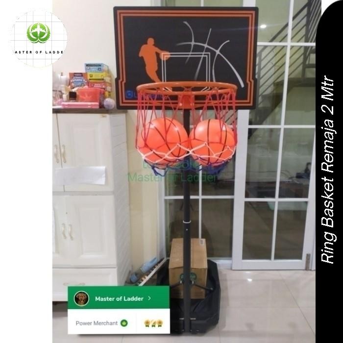 PJS BERWYN Ring Basket portable/Ring Basket Anak Hitam 2 meter