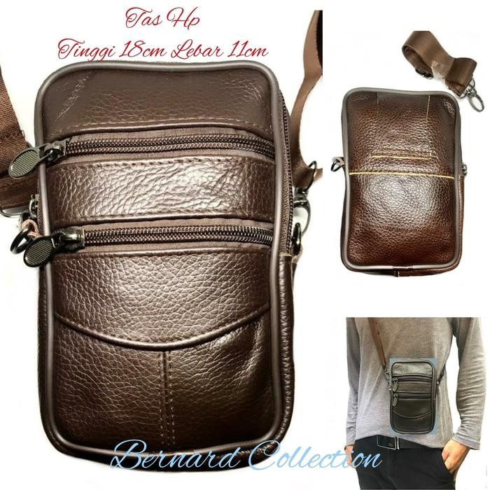 Sarung Hp Kulit Asli 100% Tas Hp Kulit Selempang dan bisa di Pinggang