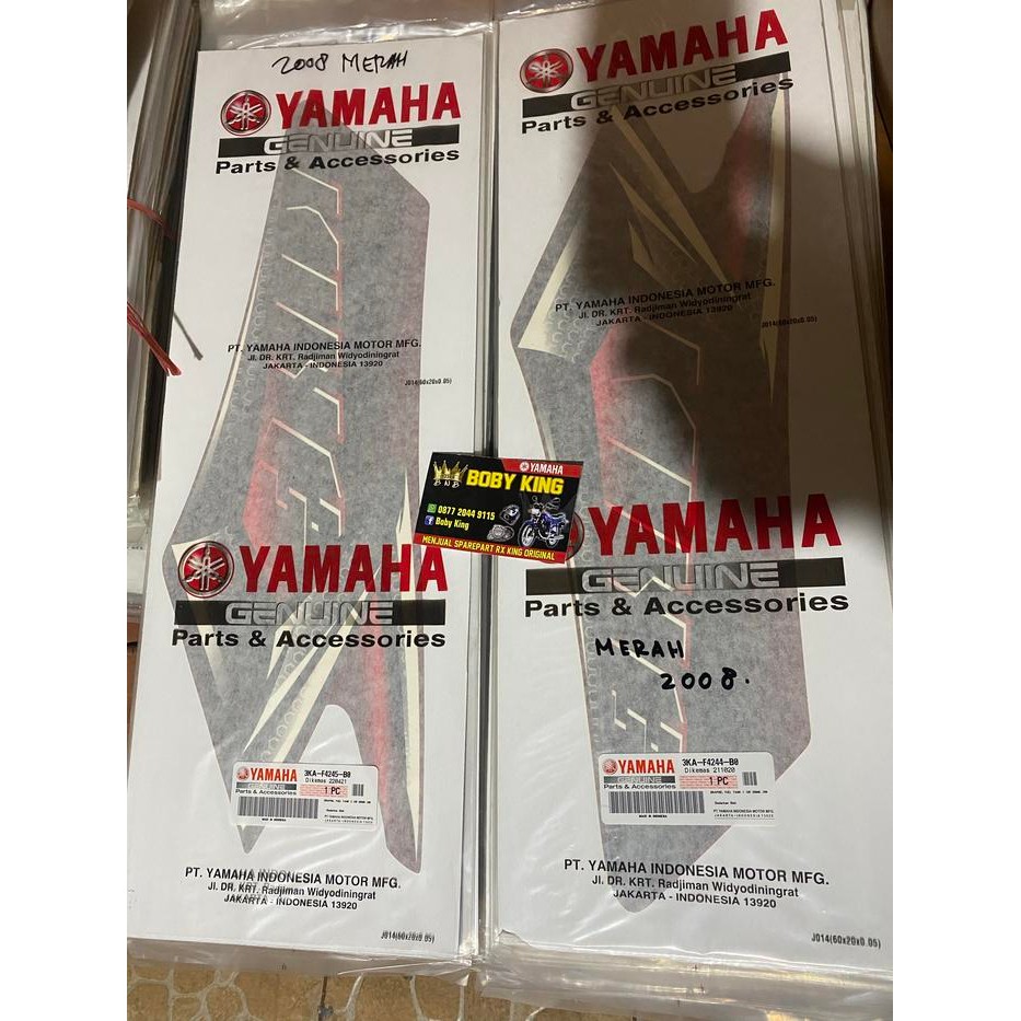 Striping Tangki Rx King 2008 Merah Original