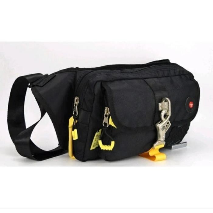 Promo Tas Pinggang Pria/Wanita Tough Warrior Army 5598 Import Hitam Terlariss 