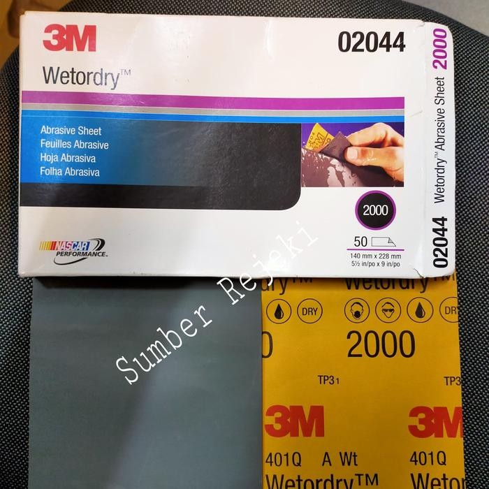Sale Amplas 3M 2000 02044 Wet Or Dry Abrasive Sheet 2000 -140 X 228Mm