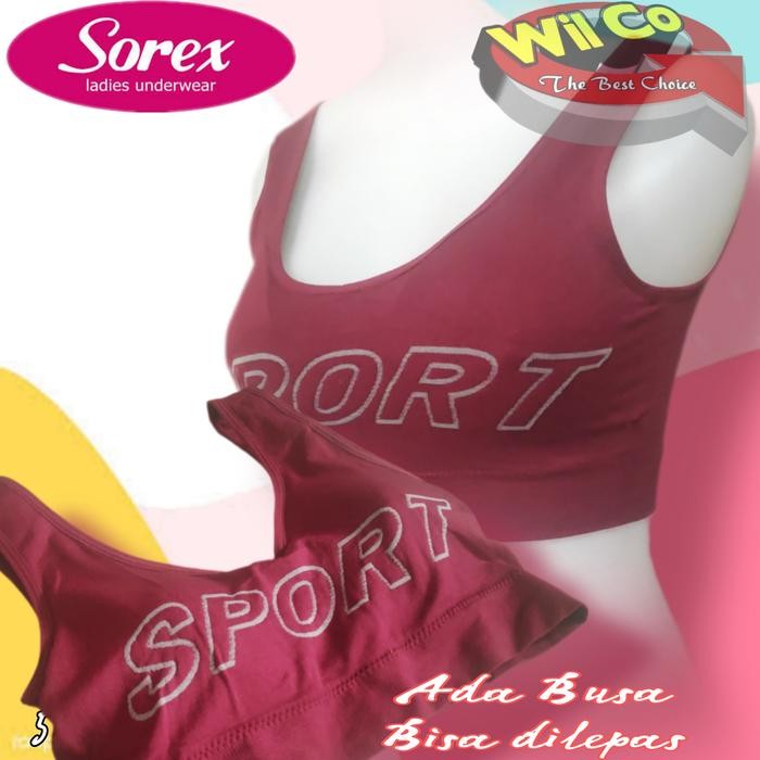 TERLARIS K527 Sorex Bra Sport Busa Tanpa Kawat (Busa Bisa Dilepas), Bh Sport Sorex Stretch All Size