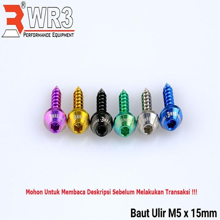 Baut Titanium L WR3 Ulir Cacing Ukuran M5 Baut 8 Kunci L4 Untuk Body Filter Universal