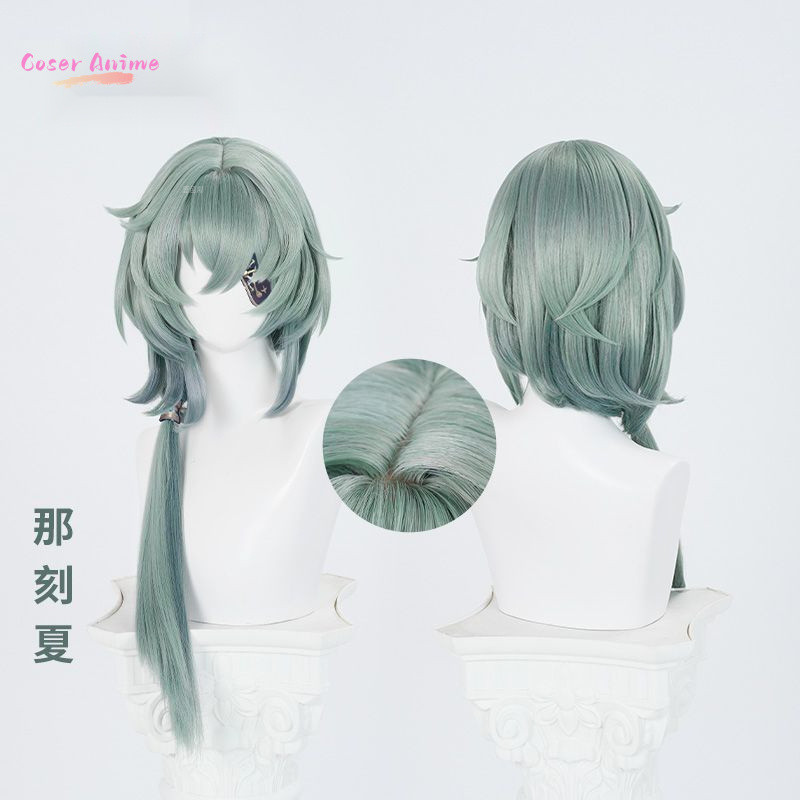 HONKAI STAR RAIL ANAXA COSPLAY WIG LIGHT GREEN LONG HAIR ANAXAGORAS GROVE OF EPIPHANY AMPHOREUS