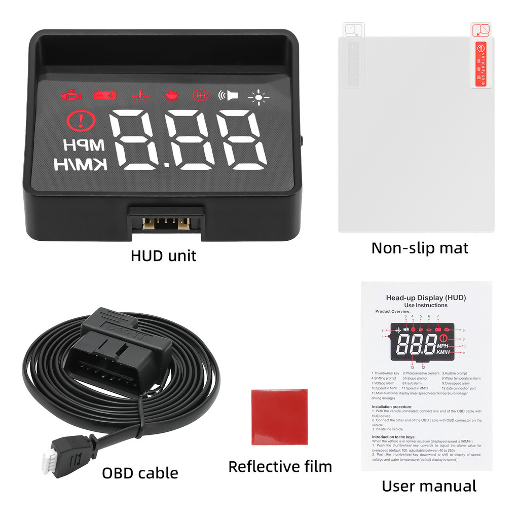 For Hud Obd Head Up Display Obd2 On-Board Computer Smart Digital Speed Meter With Overspeed Alarm