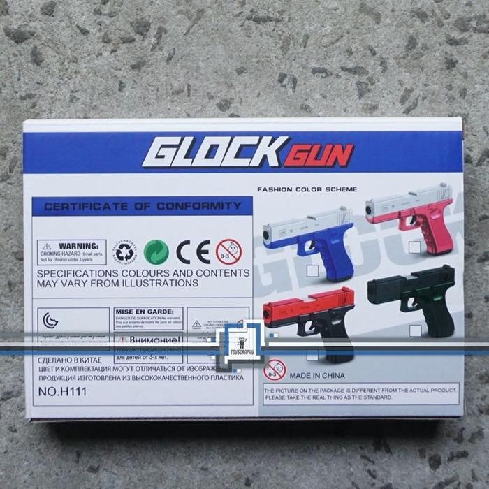STOK TERBATAS  GLOK TOY GUN SHELL EJECT PISTOL NERF MAINAN ANAK BLASTER PELURU BUSA TERJANGKAU