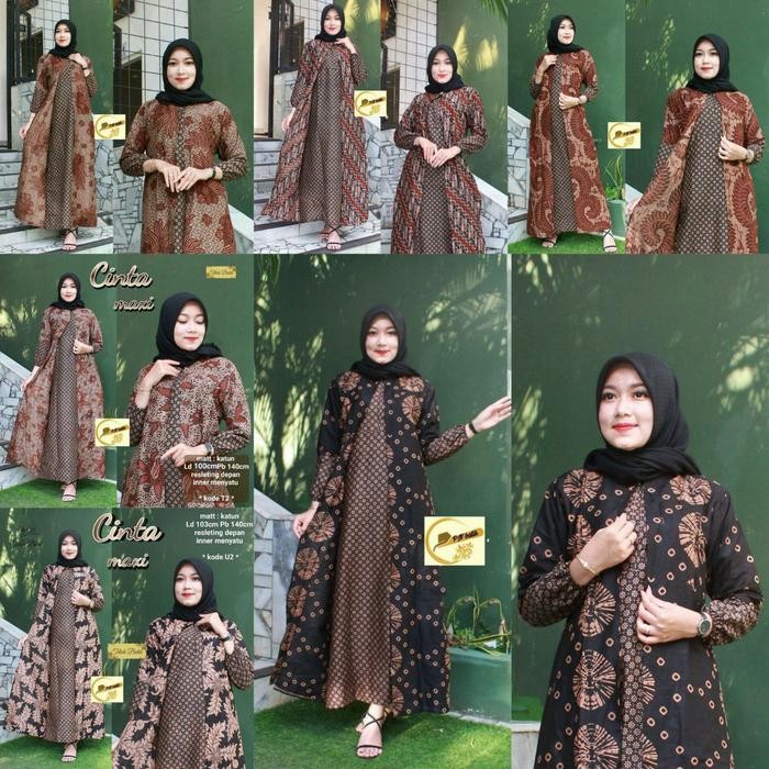 DISKON GAMIS CARDY NYATU MOTIF BATIK SIMPLE ELEGAN SOGAN LAWASAN MURAH READY STOCK