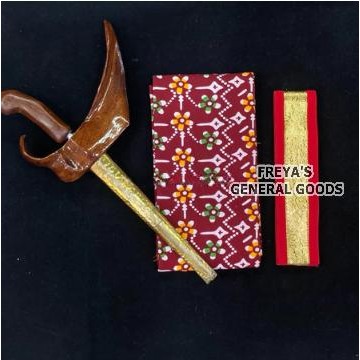 ORIGINAL [FREYA] Set Perlengkapan Aksess Beskap Keris Polos Slepe Dan Lontong Anak READY STOCK