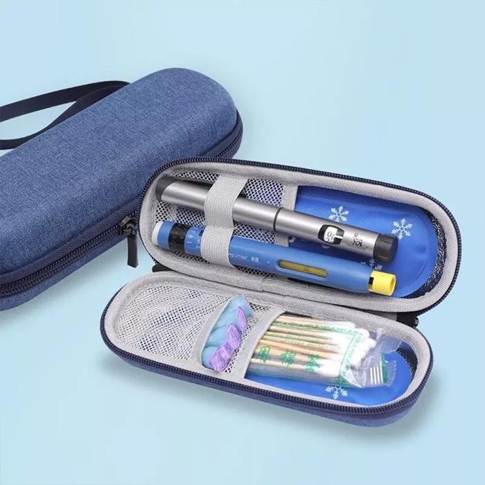 y8px- Pouch Hard Case Penyimpanan Insulin Pil Obat Travel Cooler Bag Portable Paket Ice Gel