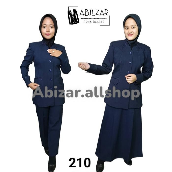 ASLI BAJU BLAZER SERAGAM DINAS PEMDA PNS GURU PDH WARNA NAVY/ BIRU DONGKER KODE 210 READY STOCK