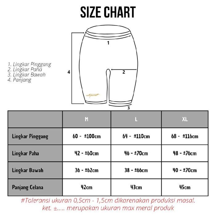 RunRun- Legging Pendek Daleman Olahraga Altu Pria Wanita