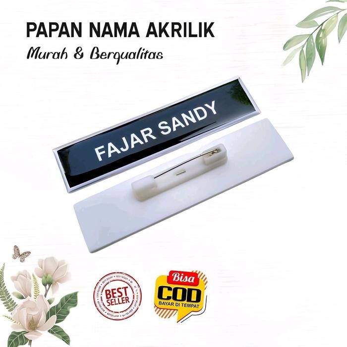 New PAPAN NAMA AKRILIK MENGGUNAKAN PENITIK / LAPISAN RESIN / NAME TAG / PIN / PIN NAMA / PIN PNS /