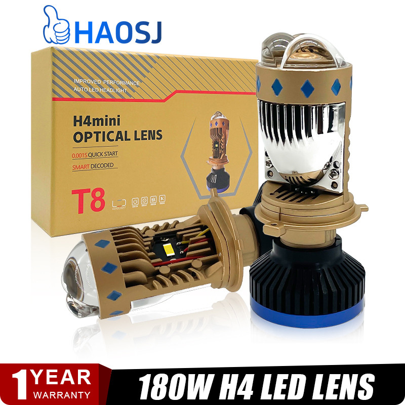 HAOSJ H4 Car headlight  LED laser projector 45000LM bulb 2-piece set