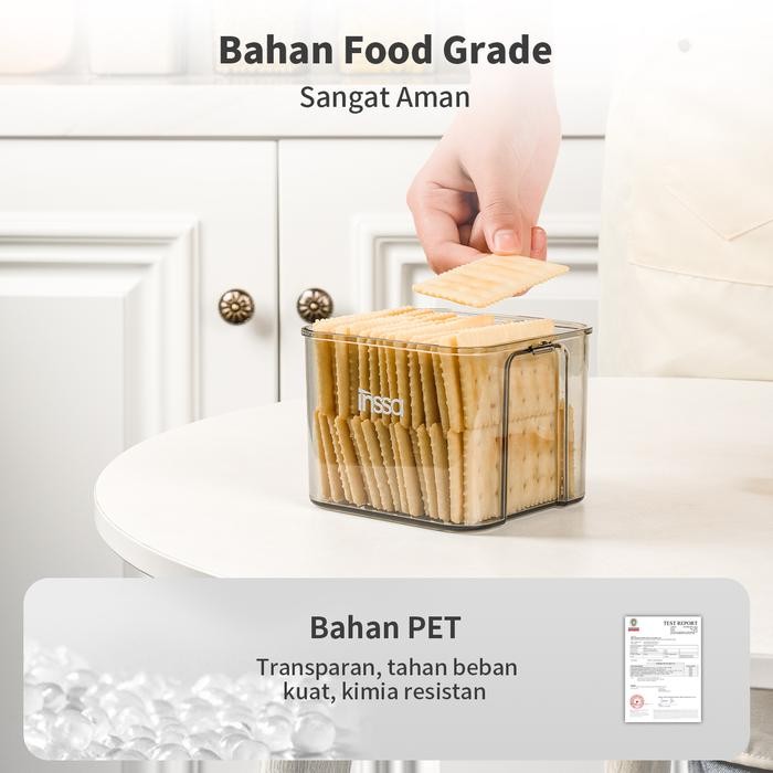 NEW ARRIVAL INSSA Toples Plastik Transparan Kedap Udara/ Toples Penyimpanan Makanan Kering Teh Kopi