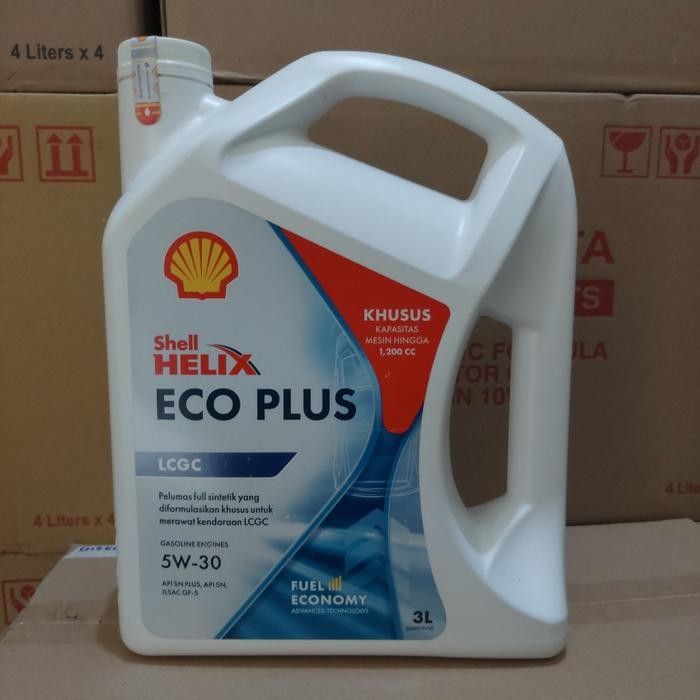 oli shell ECO 5W-30 ECO PLUS OLI MOBIL LCGC GASOLIN ENGINE ORIGINAL