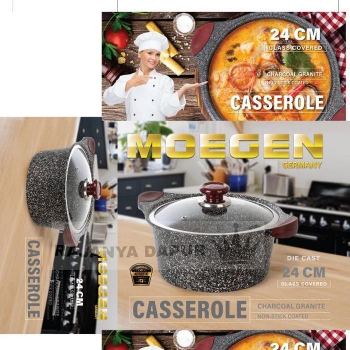 HariPromo- Casserole Moegen Germany Marble Coating 24 Cm - Panci Marble Moegen 24