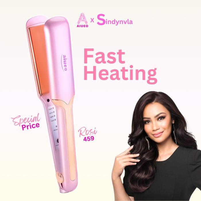 AIUEO x SINDYNVLA Catokan AIUEO Rosi 459 Catok Curly Hair Straightener Recomended 3in1 Meluruskan