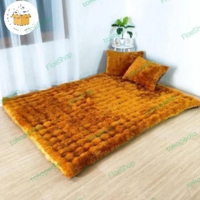 Kasur Gender/Karpet Gender/Surpet Gender Bulu Rasfur Halus Tebal Dan Empuk Bonus 2 Bantal Terlaris