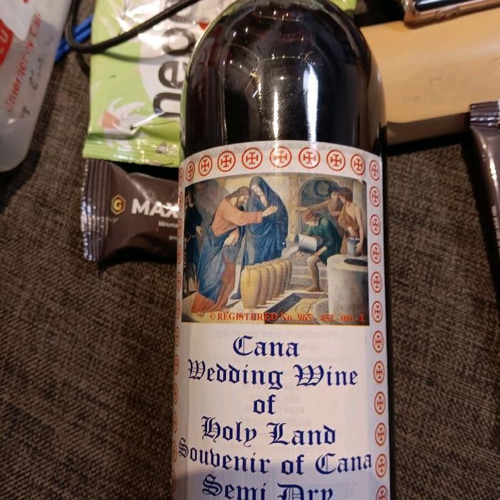 Anggur Perjamuan Kudus Yesus Kristus Mengenang Perkawinan Di Kana, Galilea Dari Israel Berkualitas