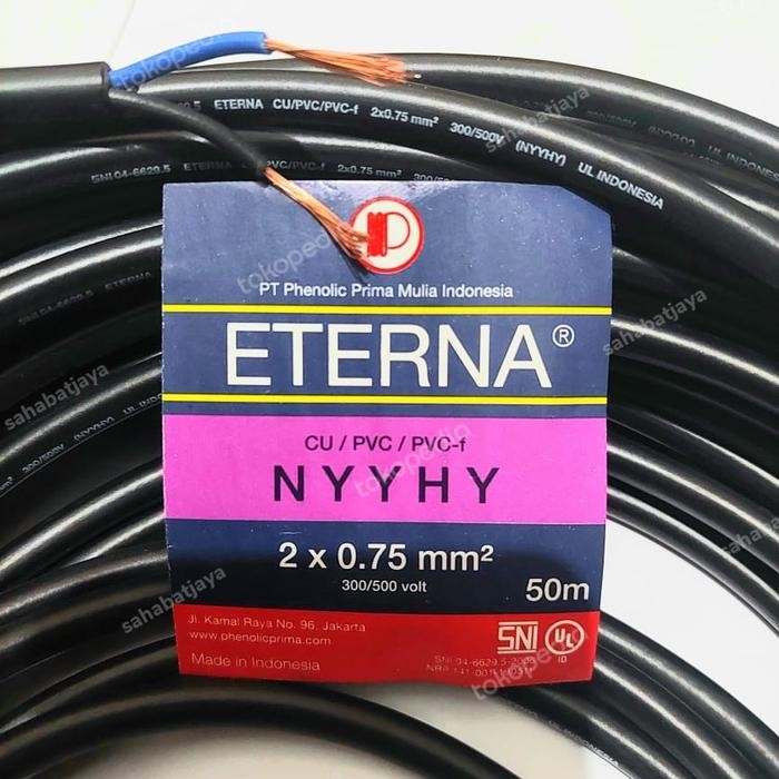 KABEL ETERNA SERABUT 2X0.75 HITAM