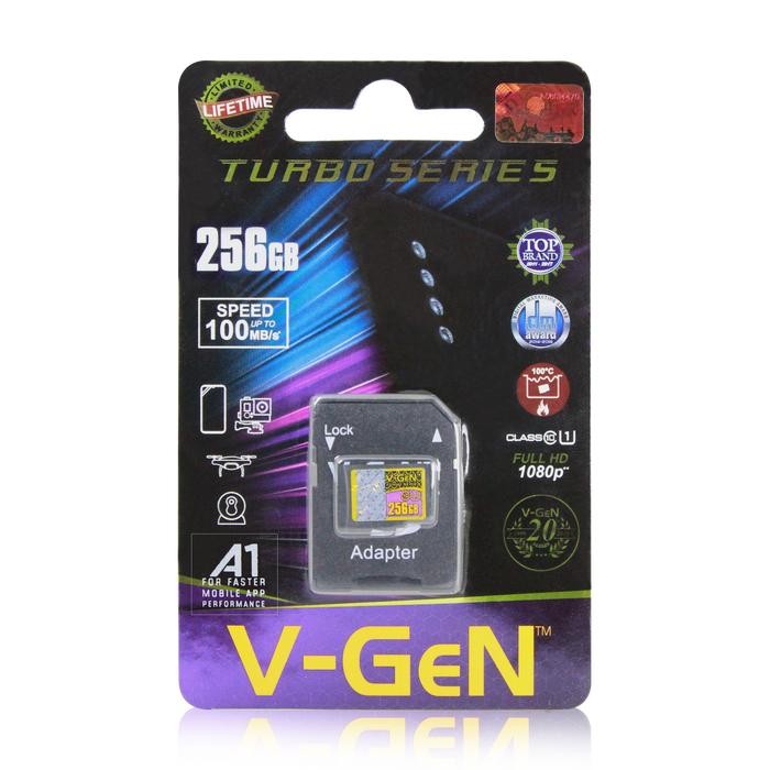 nwu8- Micro Sd Class 10 Turbo 256Gb V-Gen Microsd Class10 256 Gb Vgen Ori