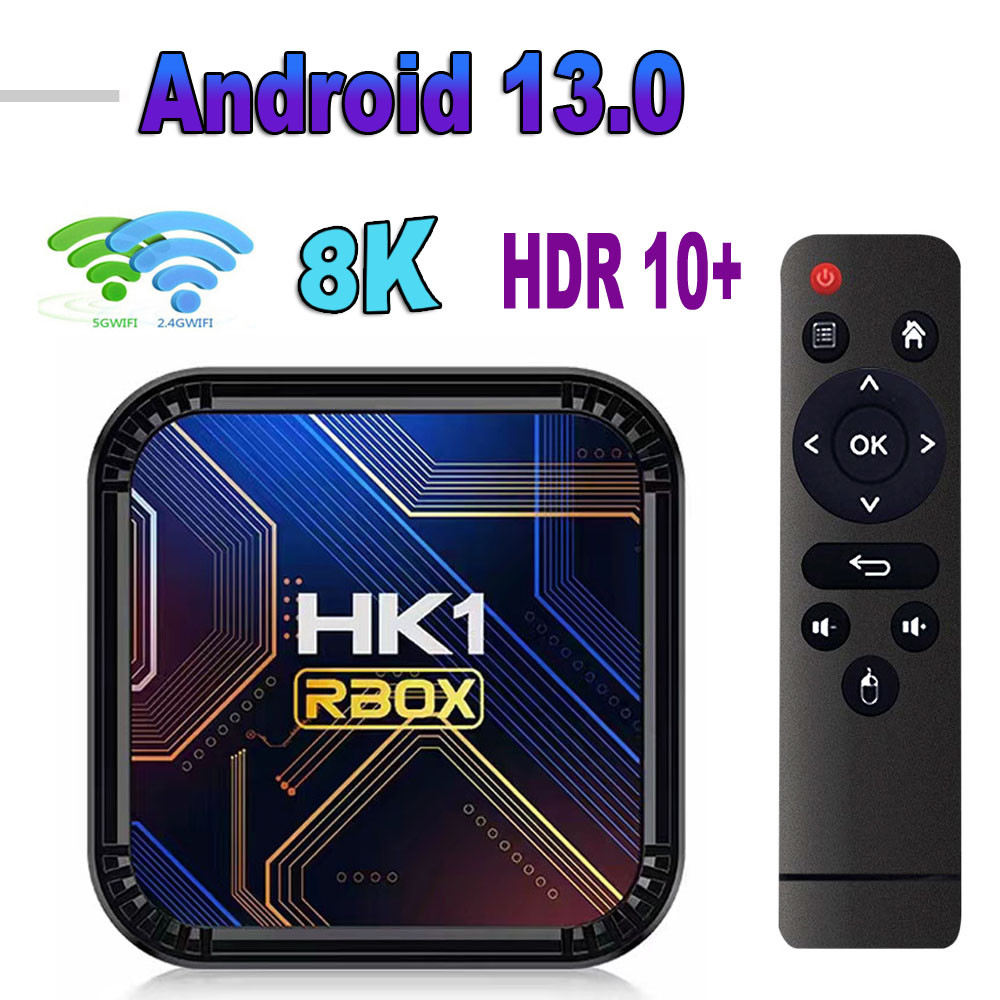Hk1 Rbox K8S Android 13 Tv Box Quad Core Rockchip Rk3528 16Gb 32Gb 64Gb 8K 2.4G 5G Dual Wifi Bt4.0