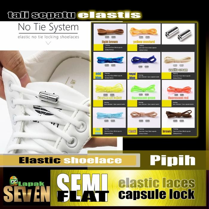 Lansungkirim- Tali Sepatu Elastis Fleksibel Shoelace Pipih