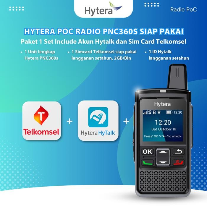 HYTERA POC RADIO PNC360S SIAP PAKAI 1 SET INCLUDE AKUN HYTALK DAN SIMCAR TELKOMSEL